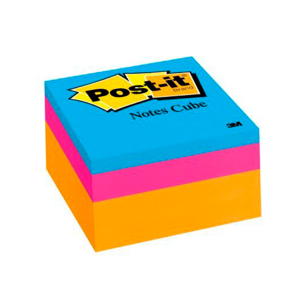 BLOCK POST-IT 3M NO 2053-ELT-O 3X3 NEON 400 HOJAS