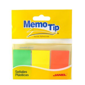 BANDERITAS JANEL PLASTICO NEON GRANDE C/3 COLORES 1 *