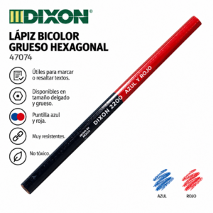 LAPIZ DIXON BICOLOR GRUESO HEXAGONAL 47074 *