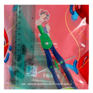 JUEGO DE GEOMETRIA SABLON FLEXIBLE C/COMPAS 1094 * - Image 3