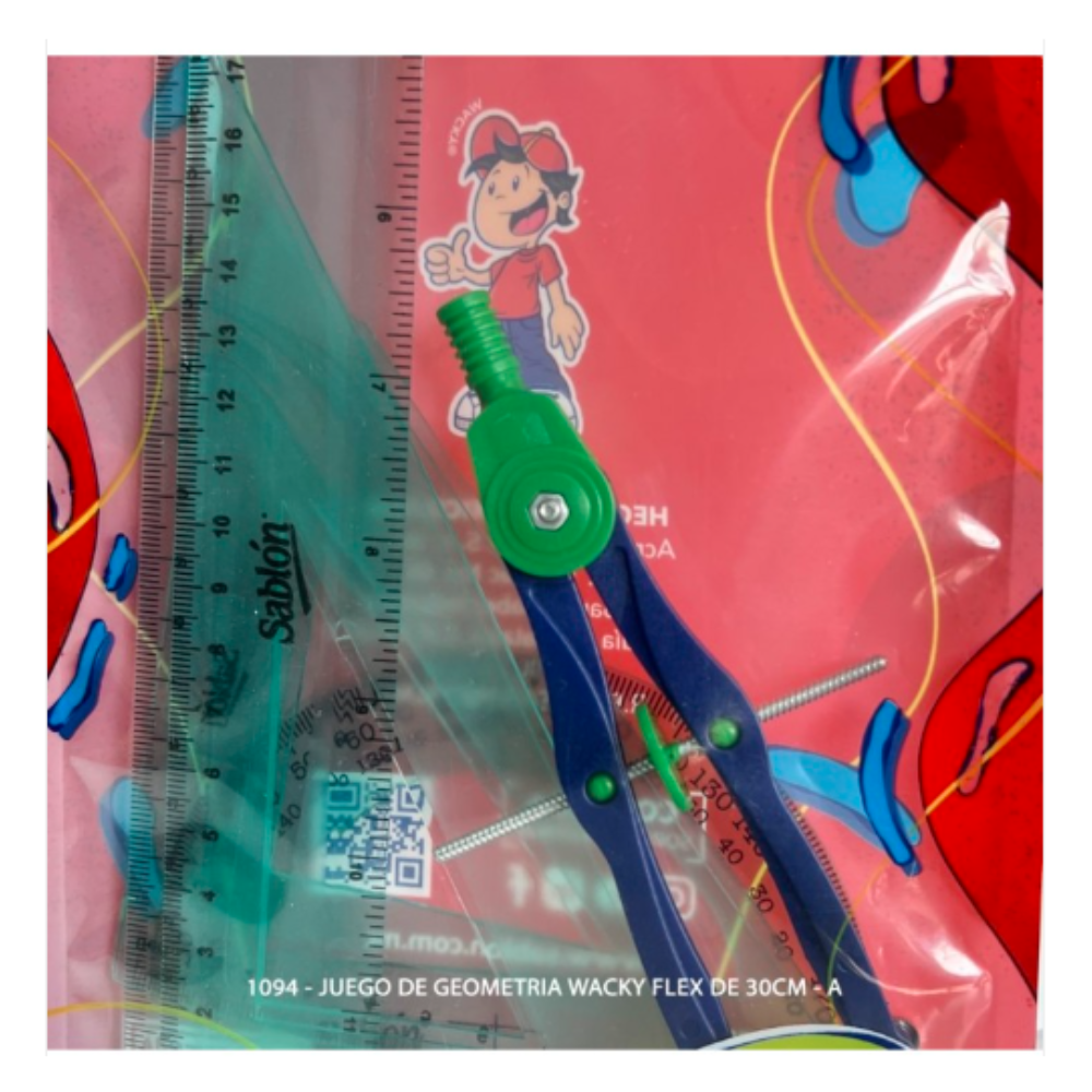 JUEGO DE GEOMETRIA SABLON FLEXIBLE C/COMPAS 1094 * - Image 3
