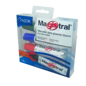 MARCADOR AZOR MAGISTRAL ALUMINIO C/4 COL NO.830-4 *