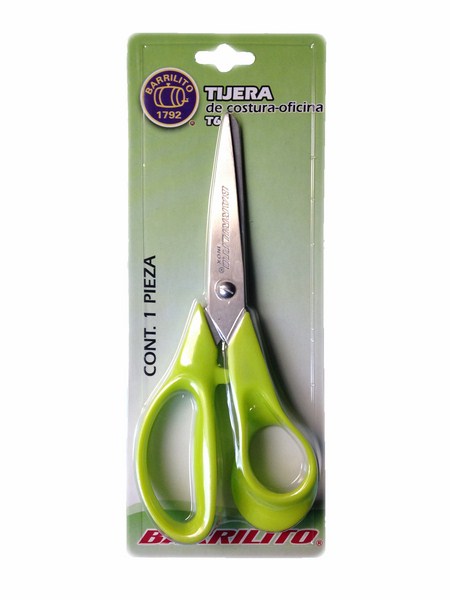 TIJERA BARRILITO OFICINA T6 OREJAS DE PLASTICO *