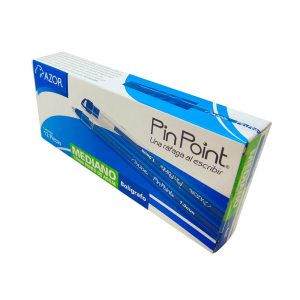 BOLIGRAFO AZOR PINPOINT MEDIANO 1.00MM AZUL C/12 PZAS (6830AZ)*