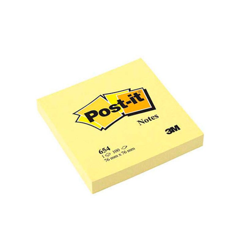 BLOCK POST-IT 3M NO. 654 7.5X7.5 CMS AMARILLO