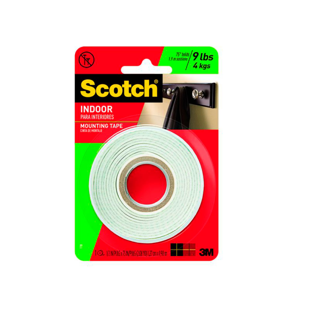 CINTA SCOTCH DE MONTAJE PESADO 110DC 12MMX1.9MTS ***