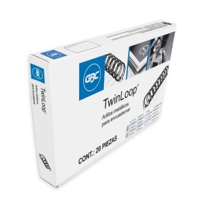 ESPIRAL METALICO TWIN LOOP NEGRO 9/16 C/20 PZAS M500115 *