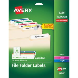 ETIQUETA AVERY NO.05266 MULTICOLOR P/FOLDER C/750 *