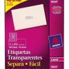 ETIQUETA AVERY NO.05660 LASER TRANSPARENTE 2.5X6.7 CM C/3000 *