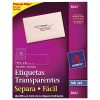 ETIQUETA AVERY NO.8662 INKJET TRANSPARENTE 3.4X10.2 CM C/350 *