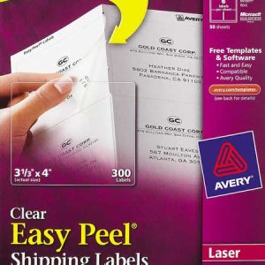 ETIQUETA AVERY NO.05664 LASER TRANSPARENTE 8.5X10.2 CM C/300 *
