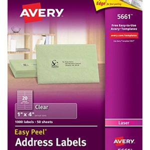 ETIQUETA AVERY NO.05661 LASER TRANSPARENTE 2.5X10.2 CM C/1000 *