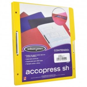 FOLDER ACCOPRESS C/BROCHE 8CMS CARTA AMARILLO