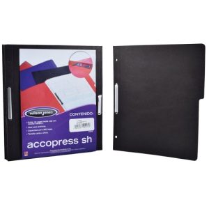 FOLDER ACCOPRESS C/BROCHE 8CMS CARTA NEGRO