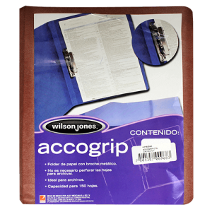 FOLDER ACCOGRIP C/PALANCA CARTA CAOBA