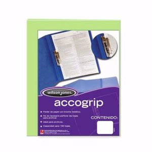 FOLDER ACCOGRIP C/PALANCA CARTA VERDE CLARO