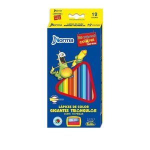 LAPICES DE COLORES NORMA GIGANTE TRIANGULAR C/12 NO.545642 ***