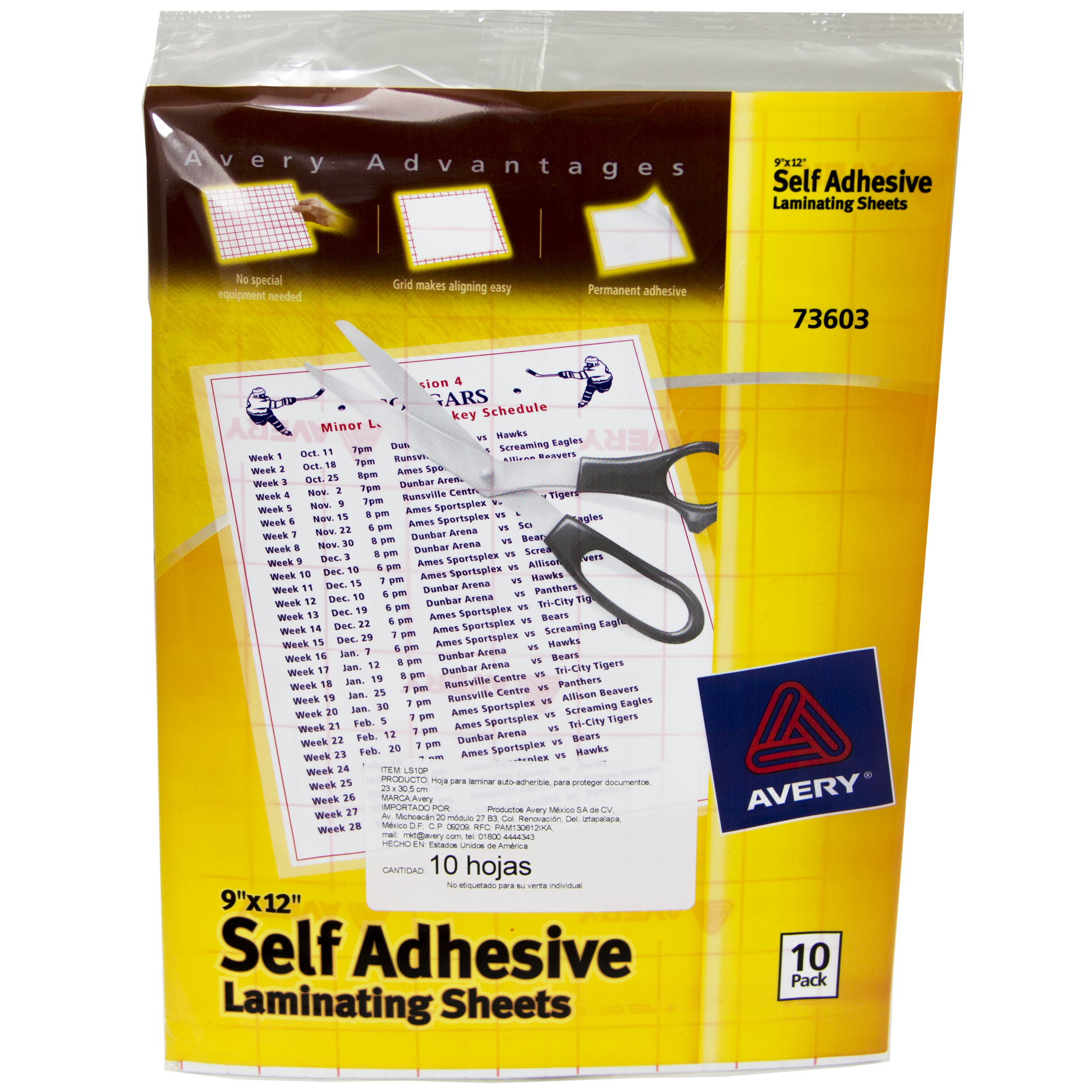 MICA AVERY LS10P T/CARTA PAQUETE C/10 PZAS *