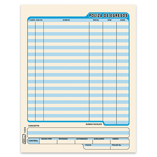 BLOCK 1005 POLIZA DE EGRESOS *