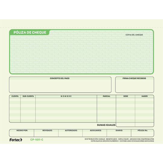 BLOCK 1011 CHEQUE POLIZA *
