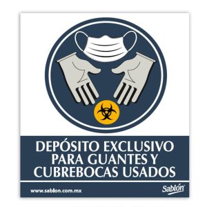 SEÑAL ADHERIBLE DEPOSITO PARA CUBREBOCAS C/5 PZAS NO.7699-0