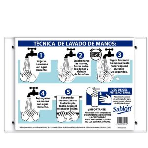 SEÑAL EN ACRILICO TECNICA LAVADO DE MANOS 35X24 NO.7775-0