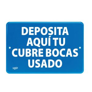 LETRERO SABLON NO.7849 SEÑAL DEPOSITA CUBREBOCAS 22.8x15-0