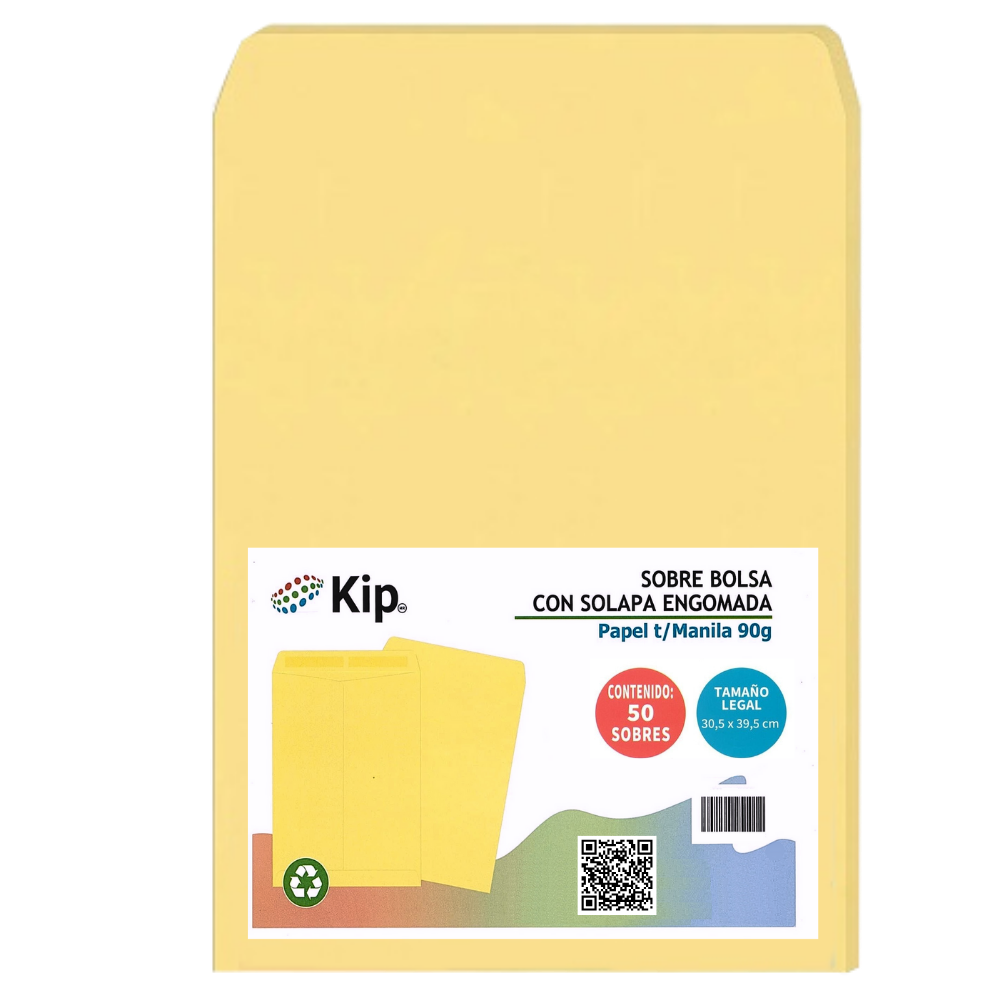 SOBRE BOLSA C/50 KIP MANILA/ENG 30.5X39.5 LEGAL 90GR. *