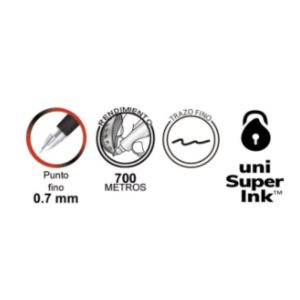 BOLÍGRAFO UNI-BALL SIGNO GEL 0.7MM C/4 COLORES UMN155CS4 *-9517
