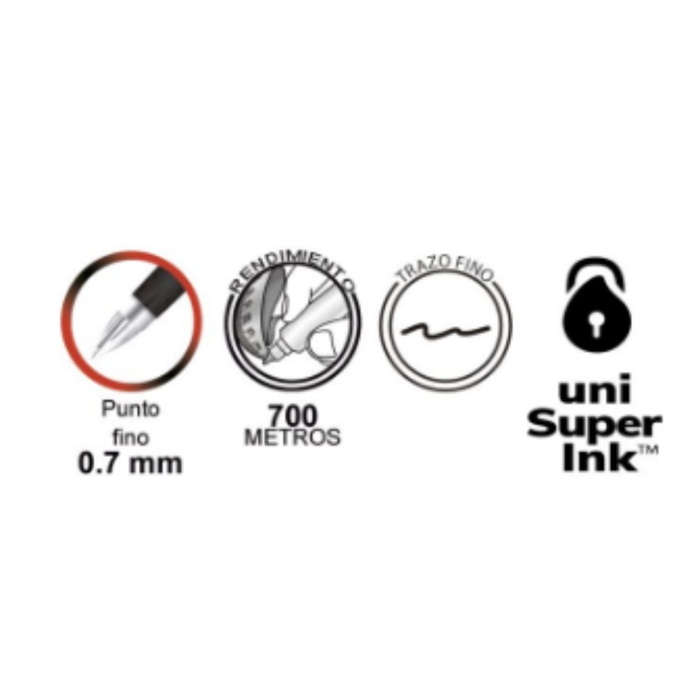 BOLÍGRAFO UNI-BALL SIGNO GEL 0.7MM C/8 COLORES UMN155CS8 *-9521