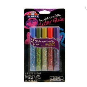 PEGAMENTO ELMERS CON GLITTER BLISTER C/5 CONFETTI-0