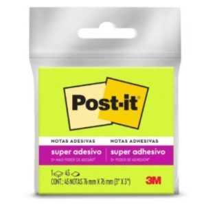 BLOCK POST-IT 3M OPP45 SUPER STICKY 45H 6COLORES -9609