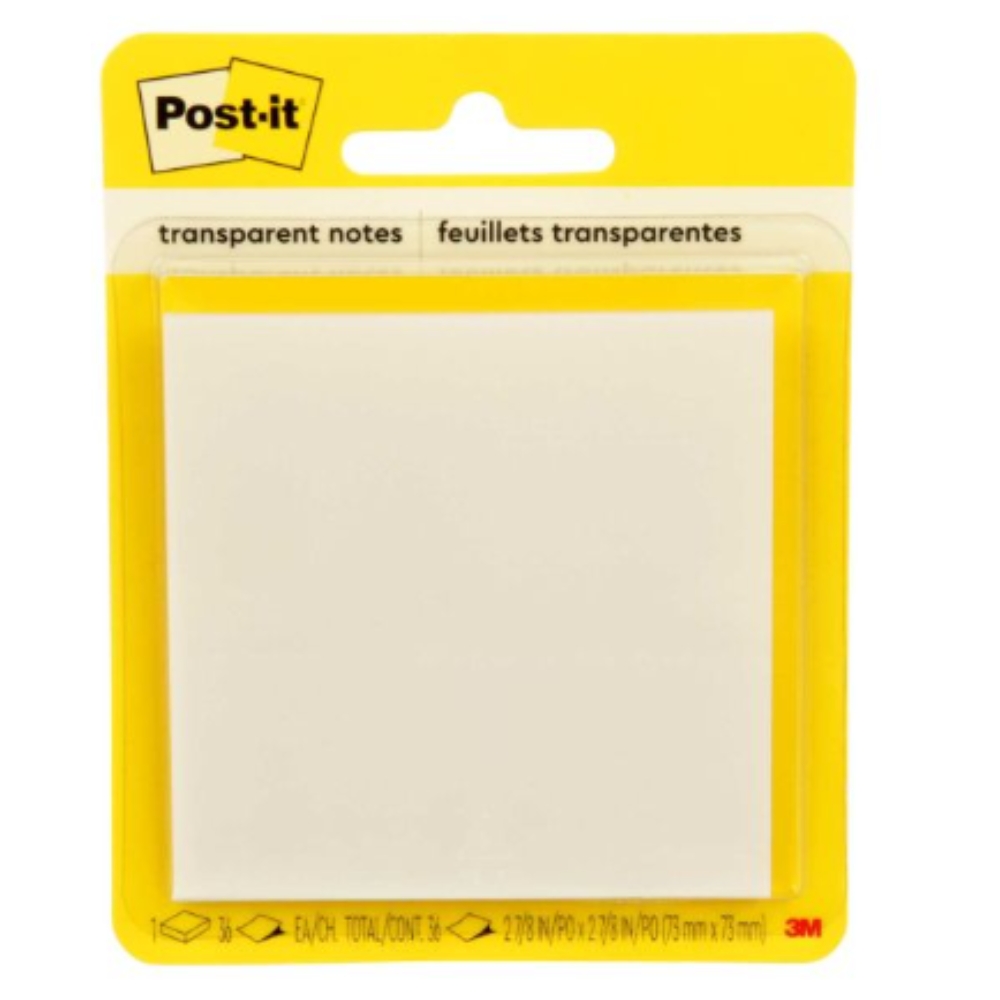 BLOCK POST-IT 3M NO.600-TRSPT 2.8X2.8 36 HOJAS TRANSPARENTES-0
