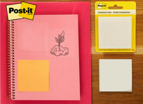 BLOCK POST-IT 3M NO.600-TRSPT 2.8X2.8 36 HOJAS TRANSPARENTES-9872