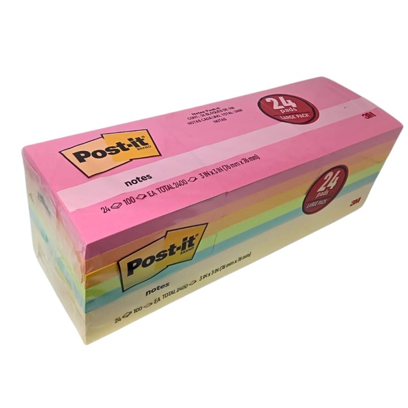 BLOCK POST-IT 3M 3X3 NEON CON 24 BLOCK DE 100 HOJAS (2016-24LP)