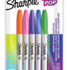 MARCADOR SHARPIE FINO GLAM POP CON 5 COLORES *
