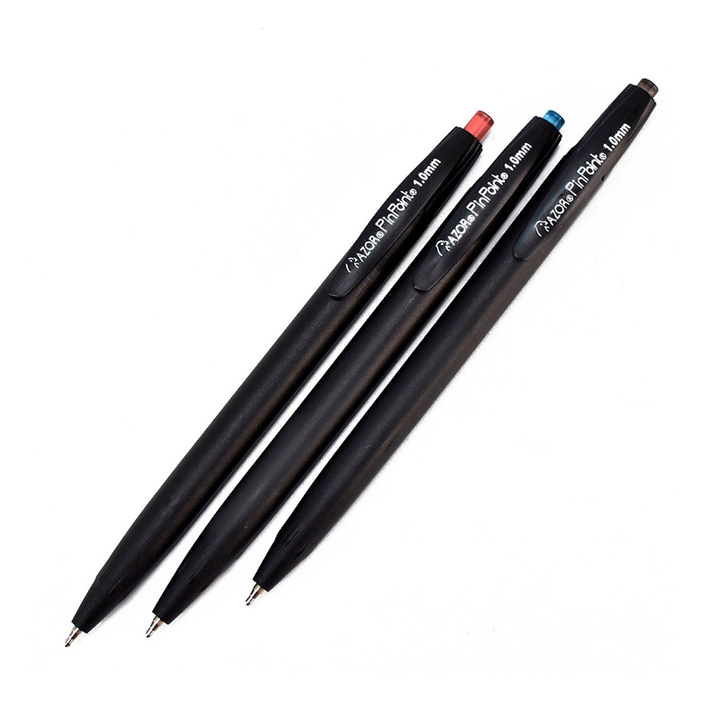 BOLIGRAFO AZOR PINPOINT RETRACTIL MEDIANO 1.00MM SURTIDO C/3 PZAS (6113CS)* - Image 2
