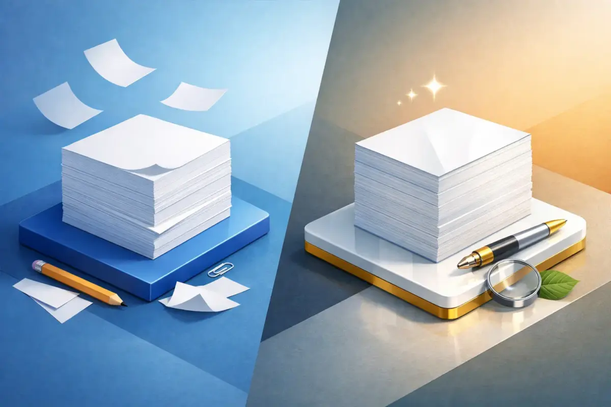 Papel bond vs papel premium: cuál conviene