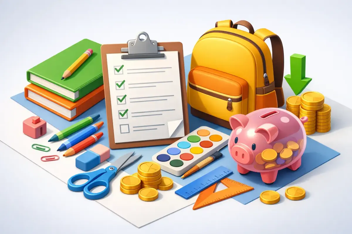 Ejemplo de lista escolar económica para ahorrar