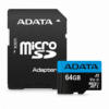 MEMORIA ADATA MICROSD+SD 64GB PREMIER CLASE 10 / SDHC/SDXC (AUSDX64GUICL10A1-RA1) ***