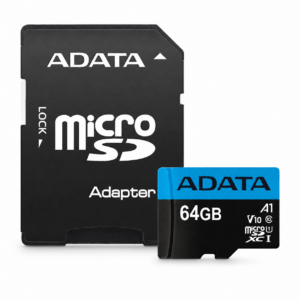 MEMORIA ADATA MICROSD+SD 64GB PREMIER CLASE 10 / SDHC/SDXC (AUSDX64GUICL10A1-RA1) ***