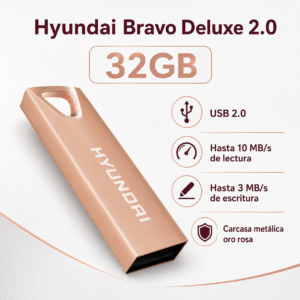 Alternative view of MEMORIA USB HYUNDAI 32 GB ORO ROSA DELUX 2.0 (U2BK/32GARG) *