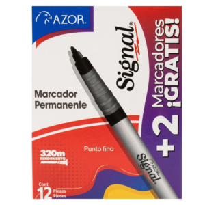 MARCADOR AZOR SIGNAL FINO NEGRO 12+2***