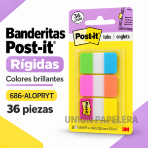BANDERITAS POST-IT NO.686-ALOPRYT RIGIDAS COLORES BRILLATES* - Imagen 2