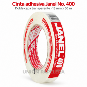 CINTA ADHESIVA JANEL NO.400 18X50 DOBLE CAPA TRANSPARENTE *** - Imagen 2