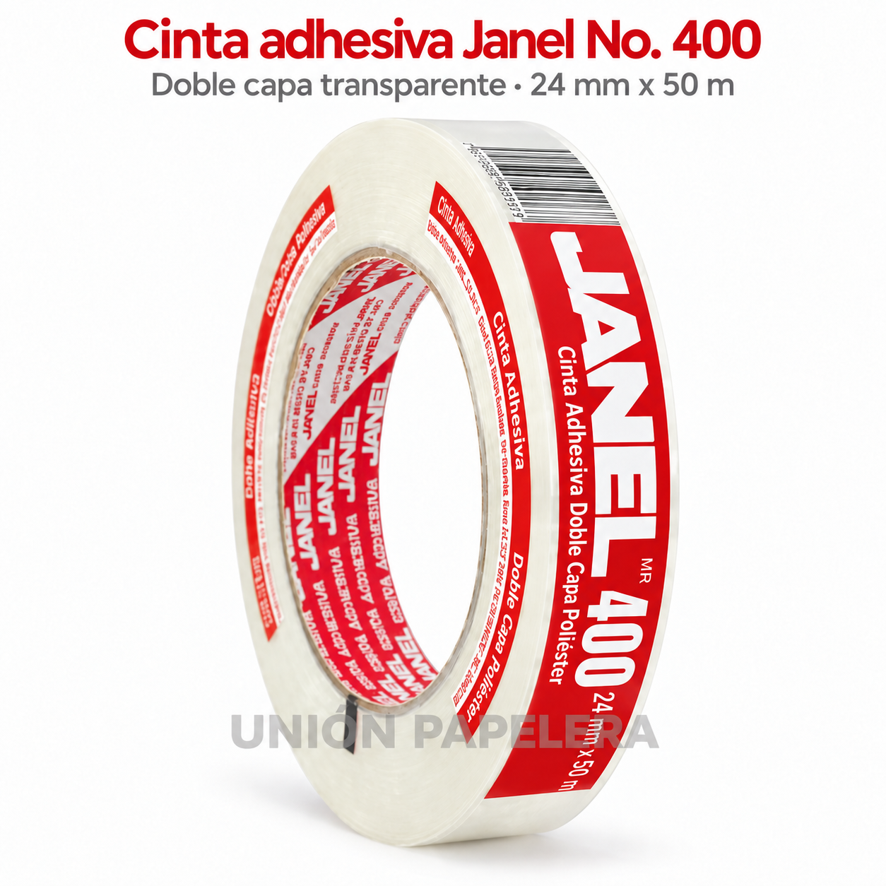 CINTA ADHESIVA JANEL NO.400 24X50 DOBLE CAPA TRANSPARENTE *** - Imagen 2