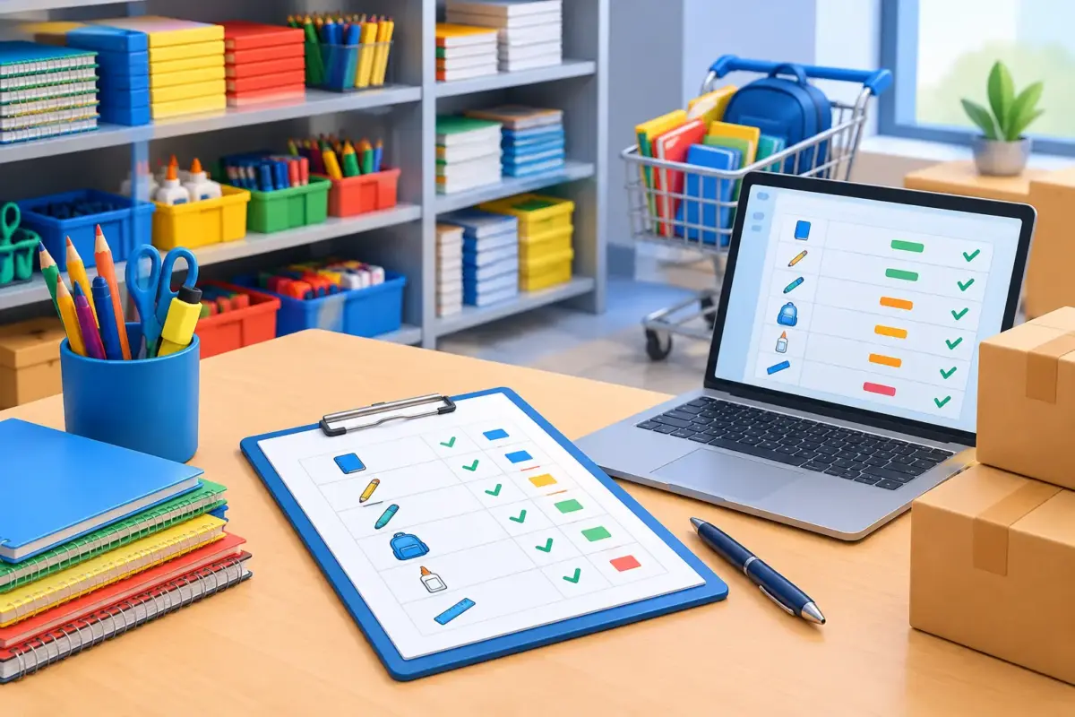 Ejemplo de inventario escolar eficiente para compras