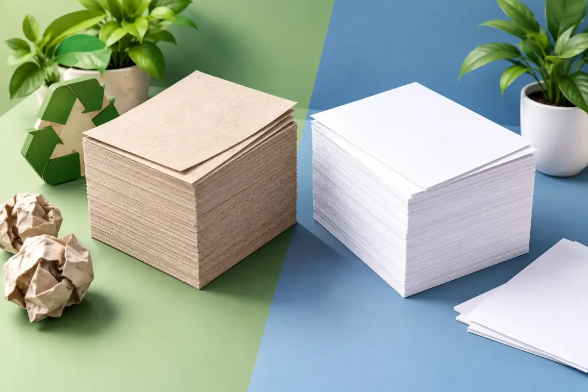 Papel reciclado vs blanco: cuál conviene comprar